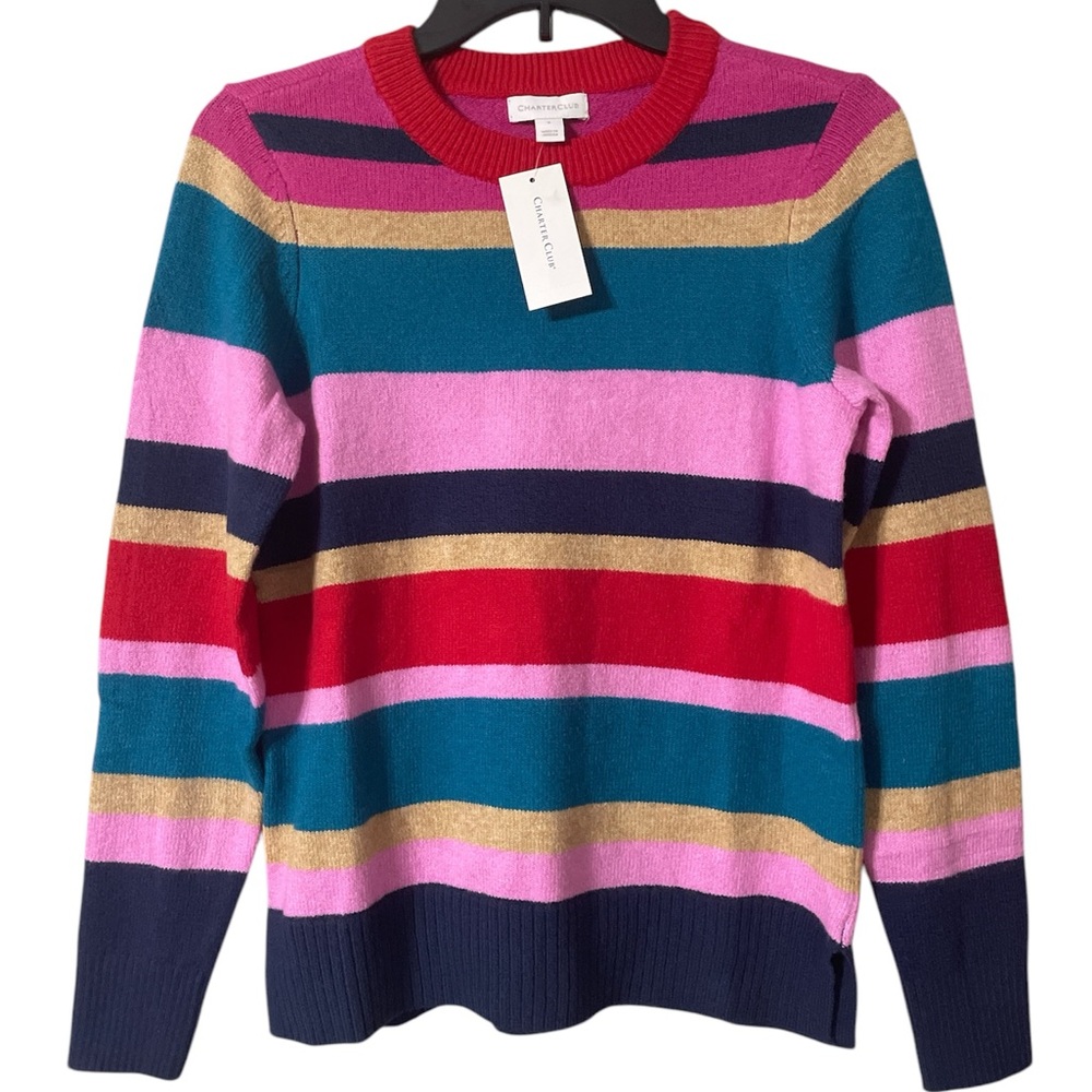 CHARTER CLUB Colorful Striped Women's Sweater S